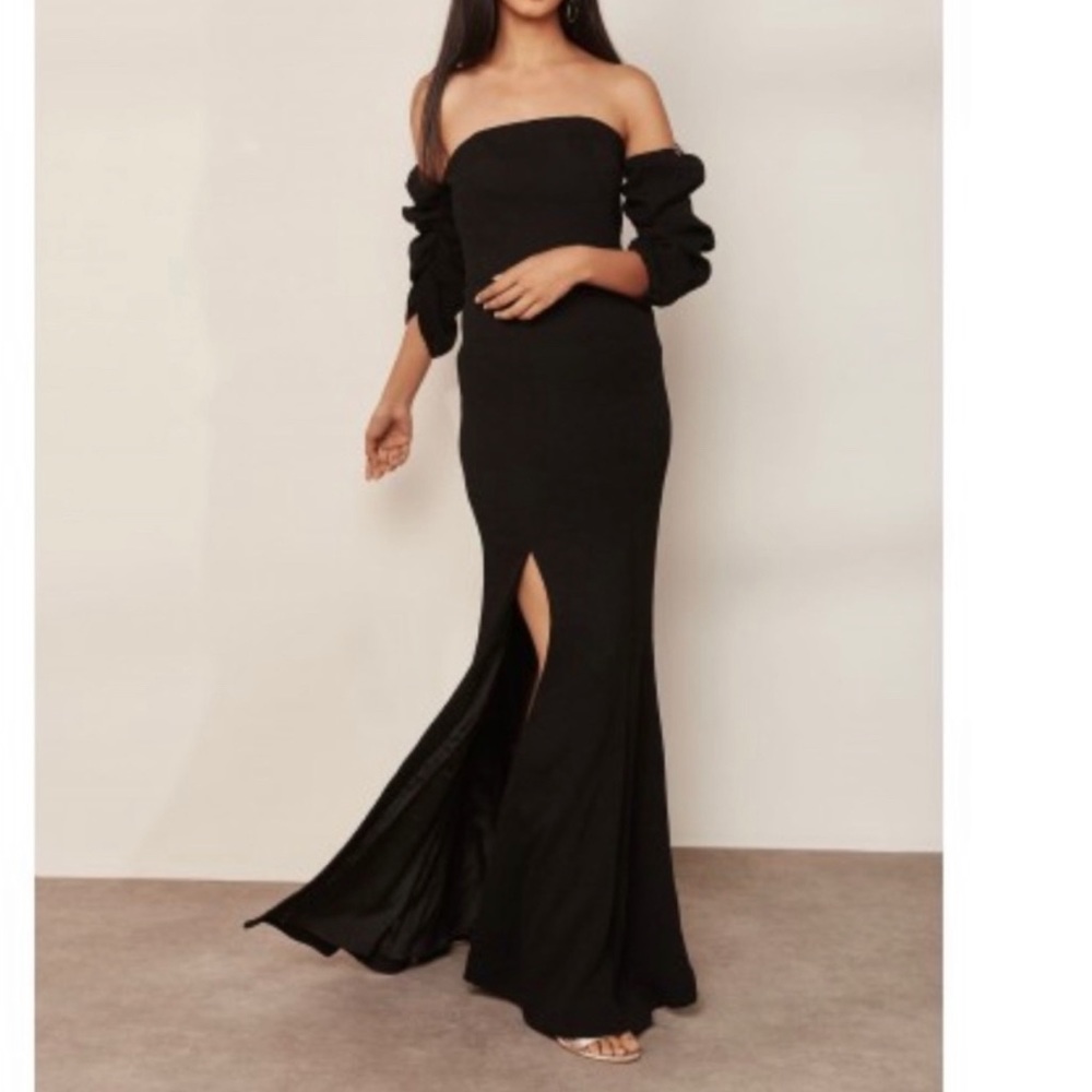 C/MEO Off The Shoulder Black Gown